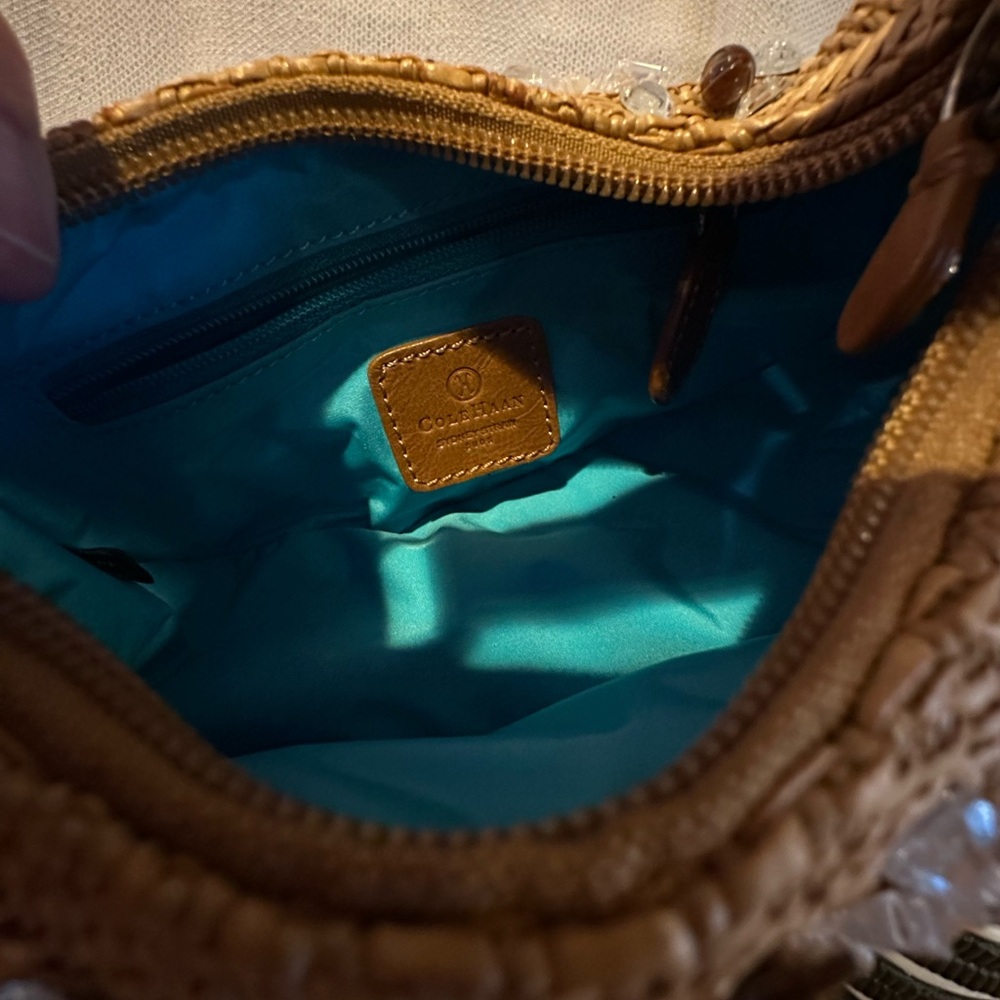 Cole Haan Gemstone Embellished Raffia Mini Bag RARE - Picture 5 of 7
